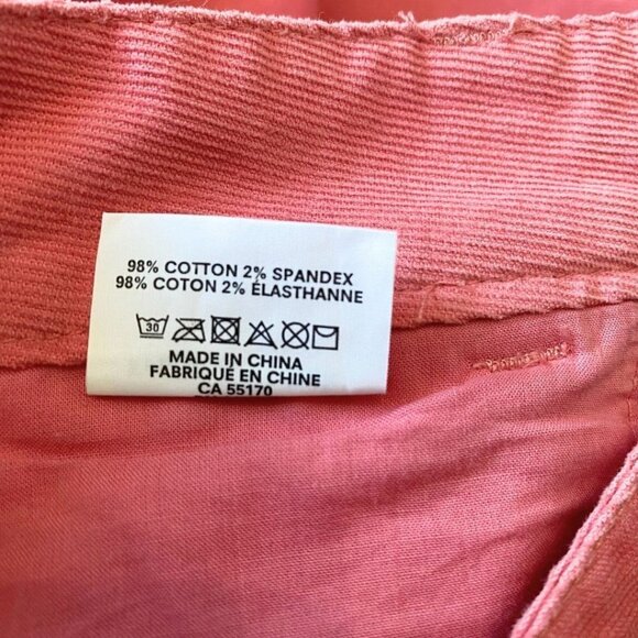 FRANK AND OAK BUBBLEGUM PINK CORDUROY HIGH RISE WIDE LEG PANTS - 2 - Picture 9 of 9
